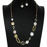99973, GEOMETRIC FRESHWATER PEARL ACCENT NECKLACE