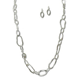 NE8699S_JM 9 · Open Link Chain Necklace Earring Set – Silver