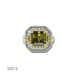 14K Gold Plated Two Tone Square CZ Halo Ring – 8 · K2360OL-8_MX 9