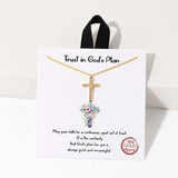 Trust In Gods Plan Pave CZ Cross Pendant Necklace – Gold · BMN00203 GDCRY 9