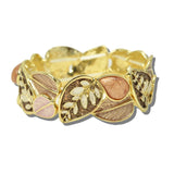 BG5458BN_AJ 9 · Enamel Leaf Stretch Bangle – Gold/Brown