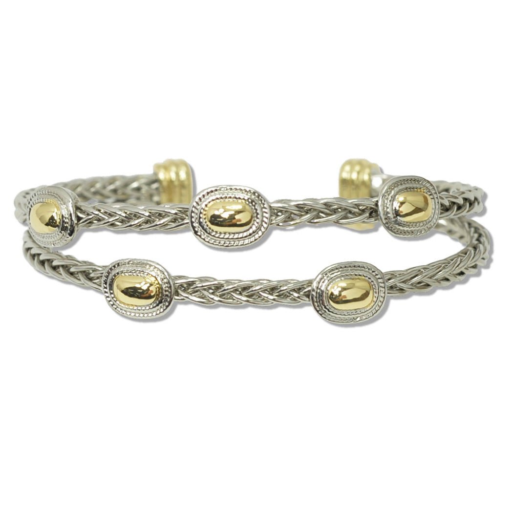 108581, 14K GOLD PLATED OVAL ACCENT DESIGNER INSPIRED CUFF BRACELET ...