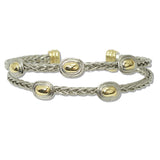 108581, 14K GOLD PLATED OVAL ACCENT DESIGNER INSPIRED CUFF BRACELET