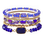 107871, SEMI PRECIOUS STONE ACCENT MULTI LAYERED BEADED STRETCH BRACELET