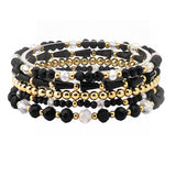 108533, GLASS BEADED MULTI LAYERED STRETCH BRACELET