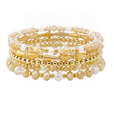 108533, GLASS BEADED MULTI LAYERED STRETCH BRACELET