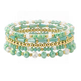 108533, GLASS BEADED MULTI LAYERED STRETCH BRACELET