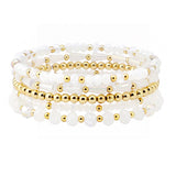 108533, GLASS BEADED MULTI LAYERED STRETCH BRACELET