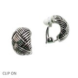 107954, WOVEN METAL CLIP ON EARRING