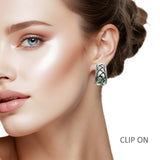 107960, WOVEN VINTAGE METAL CLIP ON EARRING
