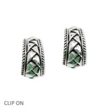 107960, WOVEN VINTAGE METAL CLIP ON EARRING