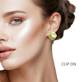 108351, GEOMETRIC METAL CLIP ON EARRING