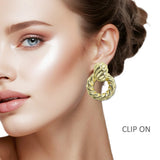 108347, VINTAGE DOOR KNOCKER METAL CLIP ON EARRING