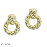 108347, VINTAGE DOOR KNOCKER METAL CLIP ON EARRING