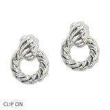 108347, VINTAGE DOOR KNOCKER METAL CLIP ON EARRING
