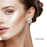 108348, SHELL TEXTURED METAL CLIP ON EARRING