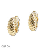 107949, TEXTURED METAL CLIP ON EARRING