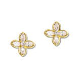 108445, CLOVER CUBIC ZIRCONIA STUD EARRING