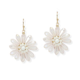 107320, FLOWER GLASS BEADED DANGLE EARRING