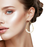 107878, PEARL ACCENT BEADED TEARDROP DANGLE EARRING