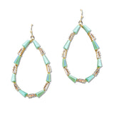 108531, TEARDROP SHAPE RHINESTONE ACCENT DANGLE EARRING