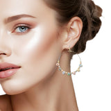 108532, GEOMETRIC GLASS BEADED ROUND DANGLE EARRING