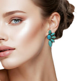 108657, WESTERN MARQUISE TURQUOISE STONE ACCENT POST EARRING