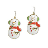 108039, CHRISTMAS SNOWMAN DANGLE EARRING