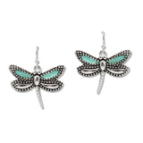108478, DRAGONFLY SEA GLASS ACCENT DANGLE EARRING