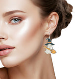 108035, HALLOWEEN SPOOKY GHOST GLASS ABSTRACT DANGLE EARRING