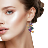 108034, HALLOWEEN WITCH GLASS ABSTRACT DANGLE EARRING