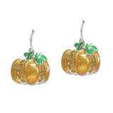 108033, HALLOWEEN GLITTER PUMPKIN DANGLE EARRING