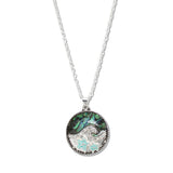 107795, STARFISH OCEAN WAVE ROUND PENDANT NECKLACE