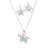 107147, SEA TURTLE CRYSTAL RHINESTONE ACCENT PENDANT NECKLACE