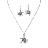 108471, FILIGREE ACCENT SEA TURTLE PENDANT NECKLACE