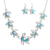 108423, OCEAN THEME SEA TURTLE SEA GLASS ACCENT NECKLACE