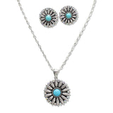 108432, WESTERN FLOWER PENDANT NECKLACE SET