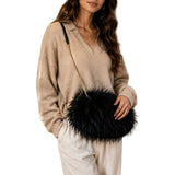 Plush Shaggy Faux Fur Bag – Black · B1192BLACK B1192 BLACK