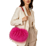 Plush Shaggy Faux Fur Bag – Hot Pink · B1192HPINK B1192 H.PINK
