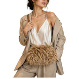 Plush Shaggy Faux Fur Bag – Beige · B1192BEIGE B1192 KAHKI (1)