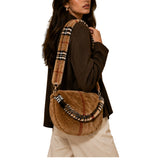 Plaid Faux Fur Shoulder Bag – Brown · B1198BROWN B1198 BROWN