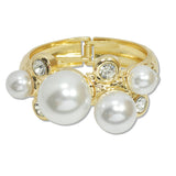 108046, CHUNKY PEARL WITH RHINESTONE BANGLE BRACELET