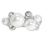 108046, CHUNKY PEARL WITH RHINESTONE BANGLE BRACELET