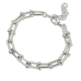 108126, 14K GOLD PLATED BALL LINK CHAIN DESIGNER INSPIRED BRACELET