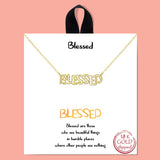 90203, "BLESSED" DAINTY LETTER NECKLACE