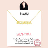 90204, "BEAUTIFUL" DAINTY LETTER NECKLACE