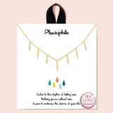 90293, "PLUVIOPHILE" GOLD DIPPED, RAIN, DAINTY NECKLACE