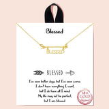 90296, "BLESSED" GOLD DIPPED, DAINTY NECKLACE