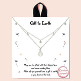 90295, "GIFT TO EARTH" GOLD DIPPED, TEAR DROP, DOUBLE LAYERED DAINTY NECKLACE