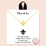 90329, "FLEUR DE LIS" GOLD DIPPED, DAINTY NECKLACE